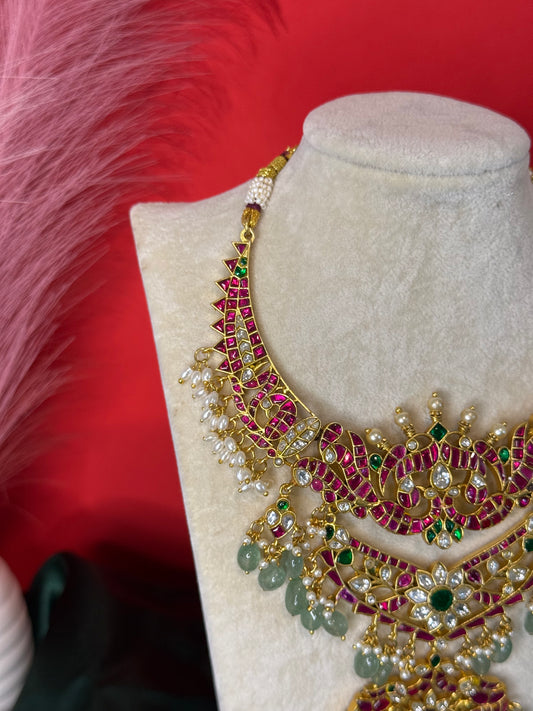 Majestic Ruby & Pearl Kundan Necklace