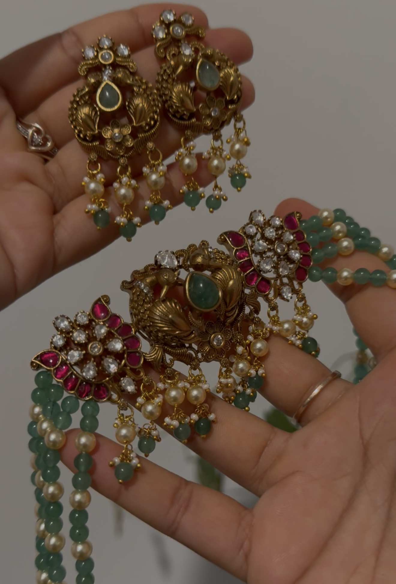 Moissanite Polki X Jadau Kundhan Beads Choker Set