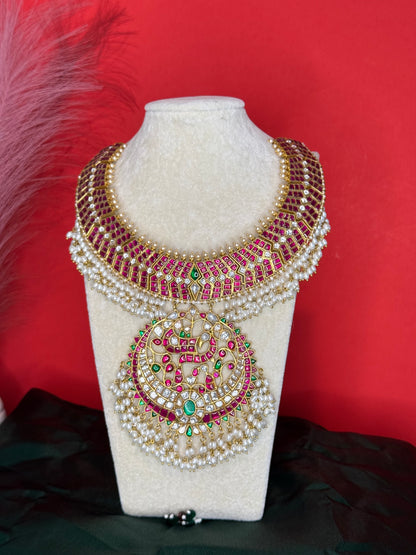 Regal Ruby & Emerald Bridal Necklace