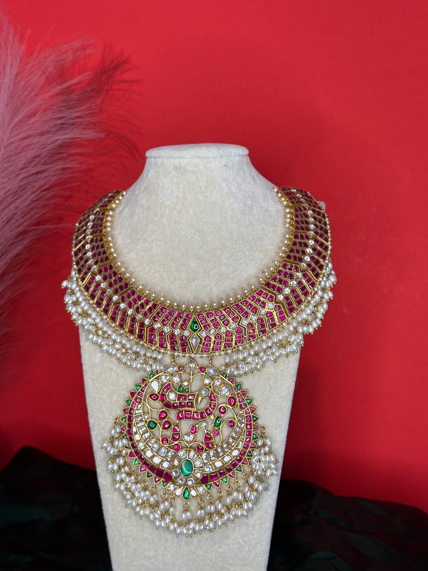 Regal Ruby & Emerald Bridal Necklace