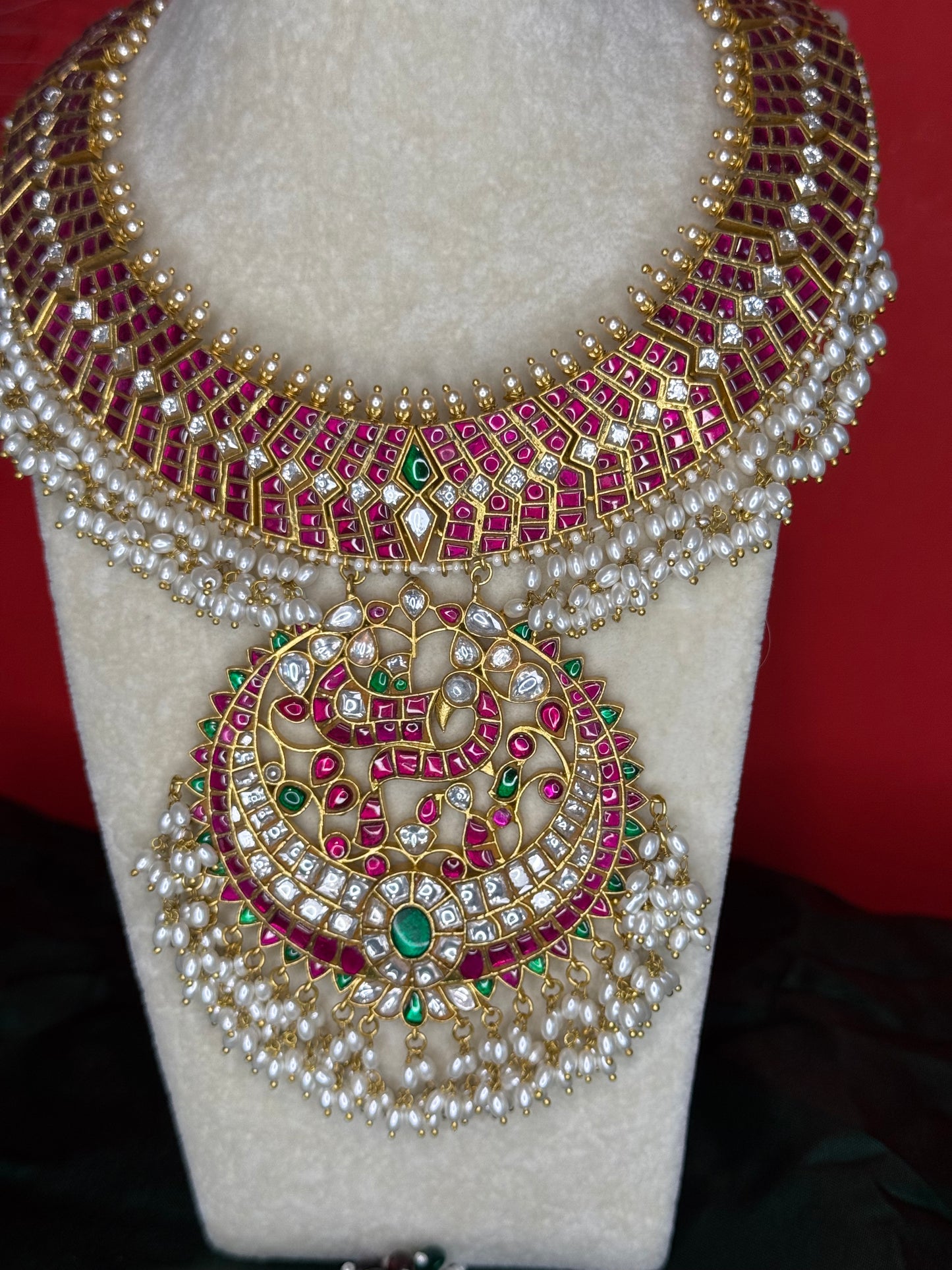 Regal Ruby & Emerald Bridal Necklace