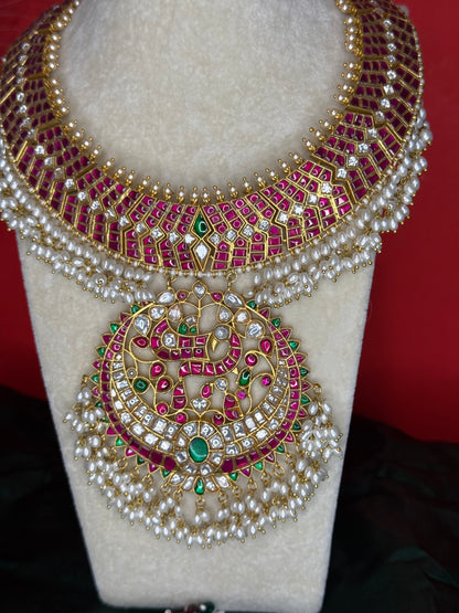 Regal Ruby & Emerald Bridal Necklace