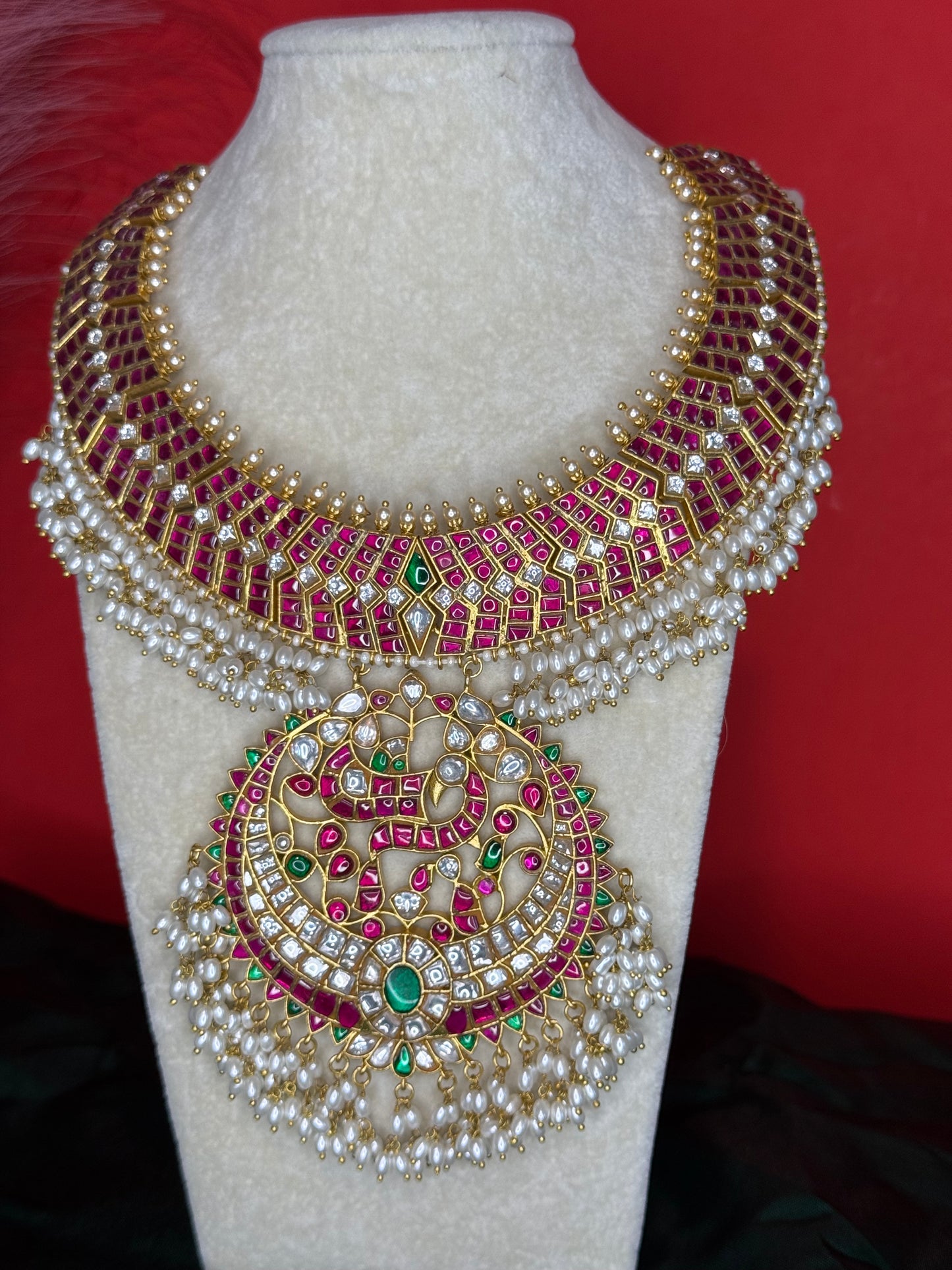 Regal Ruby & Emerald Bridal Necklace