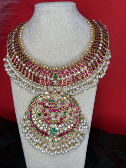 Regal Ruby & Emerald Bridal Necklace