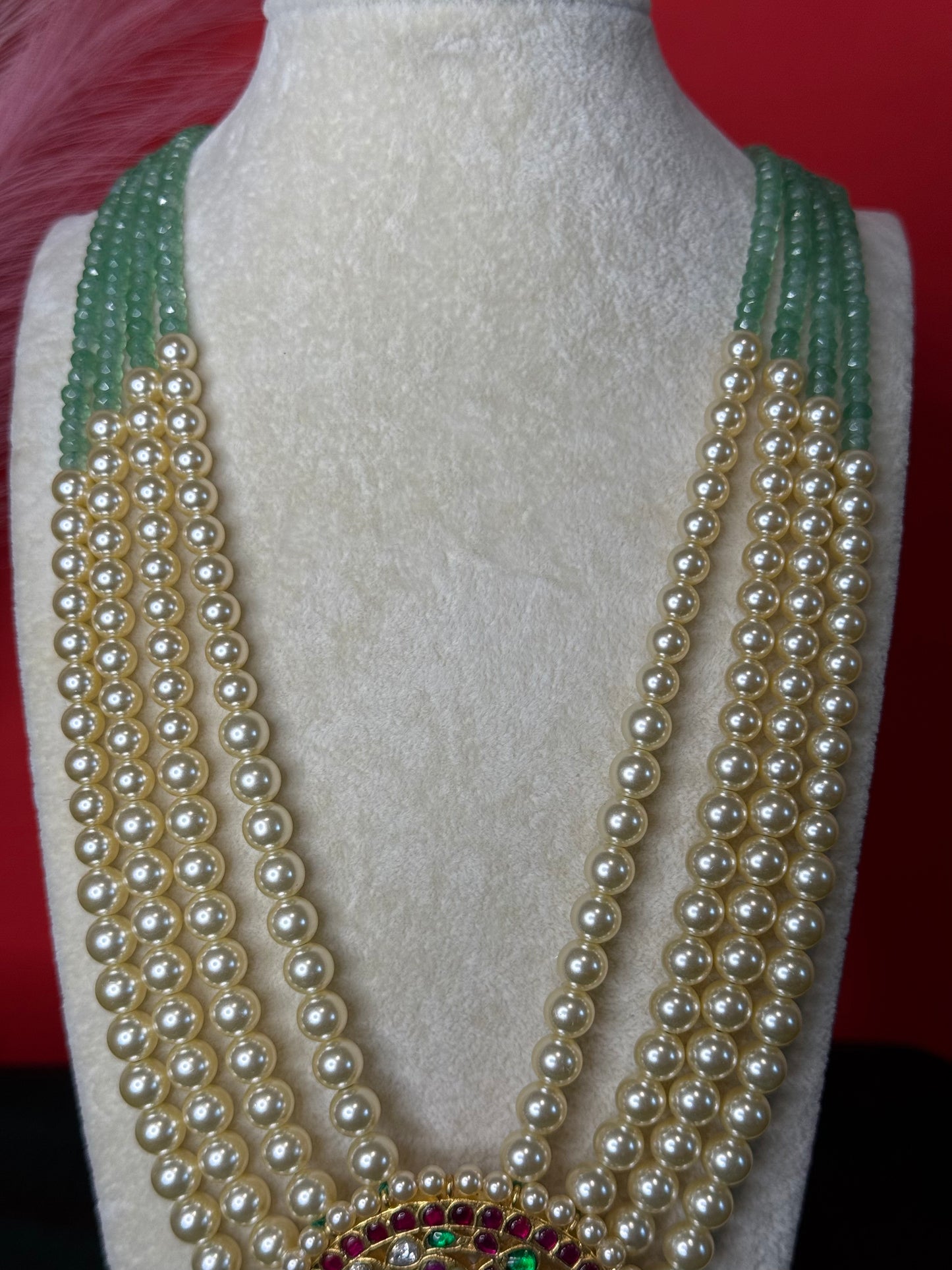 Majestic Peacock Design Jadu Kundan string