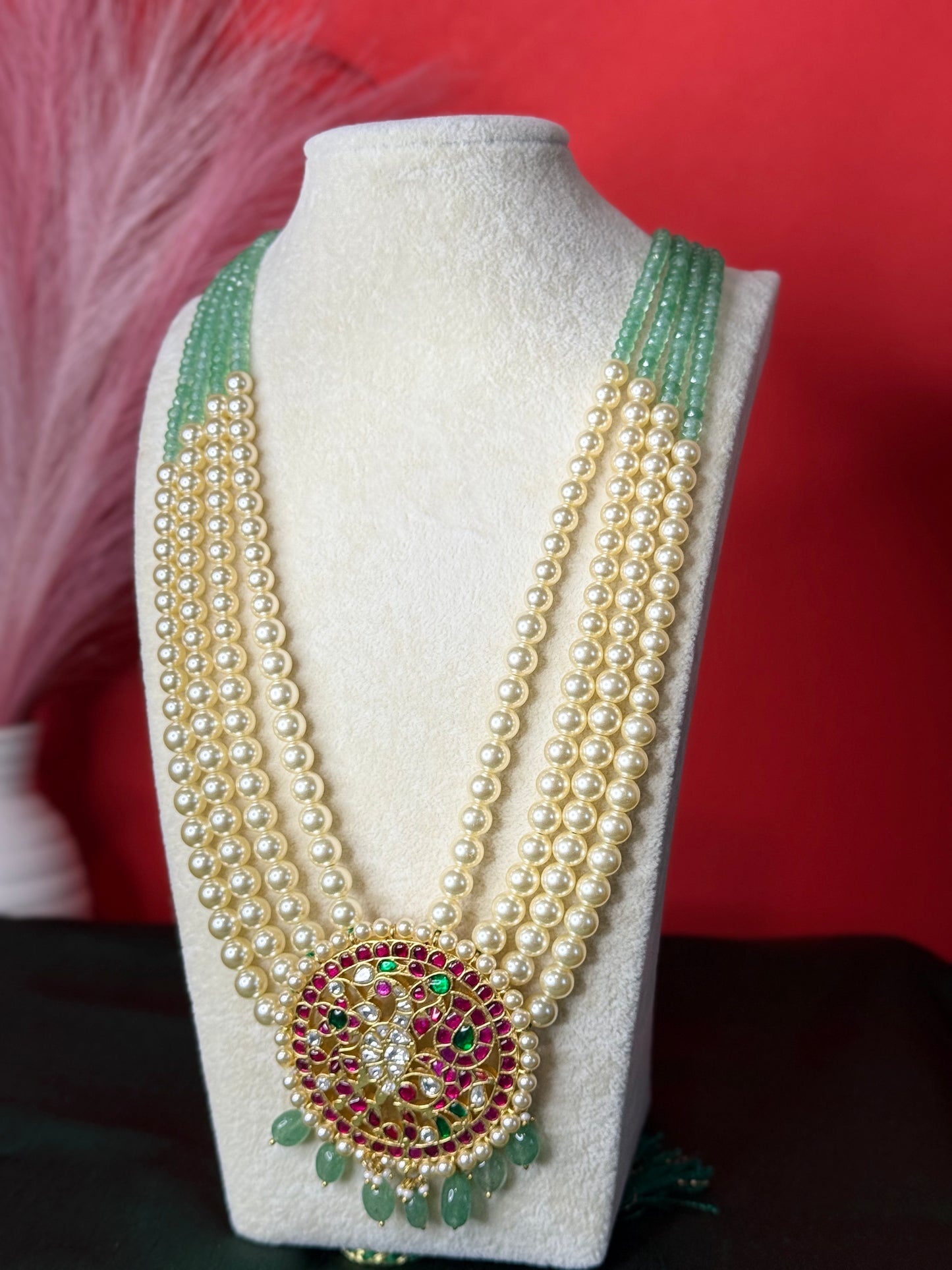 Majestic Peacock Design Jadu Kundan string