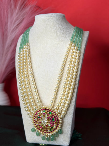Majestic Peacock Design Jadu Kundan string