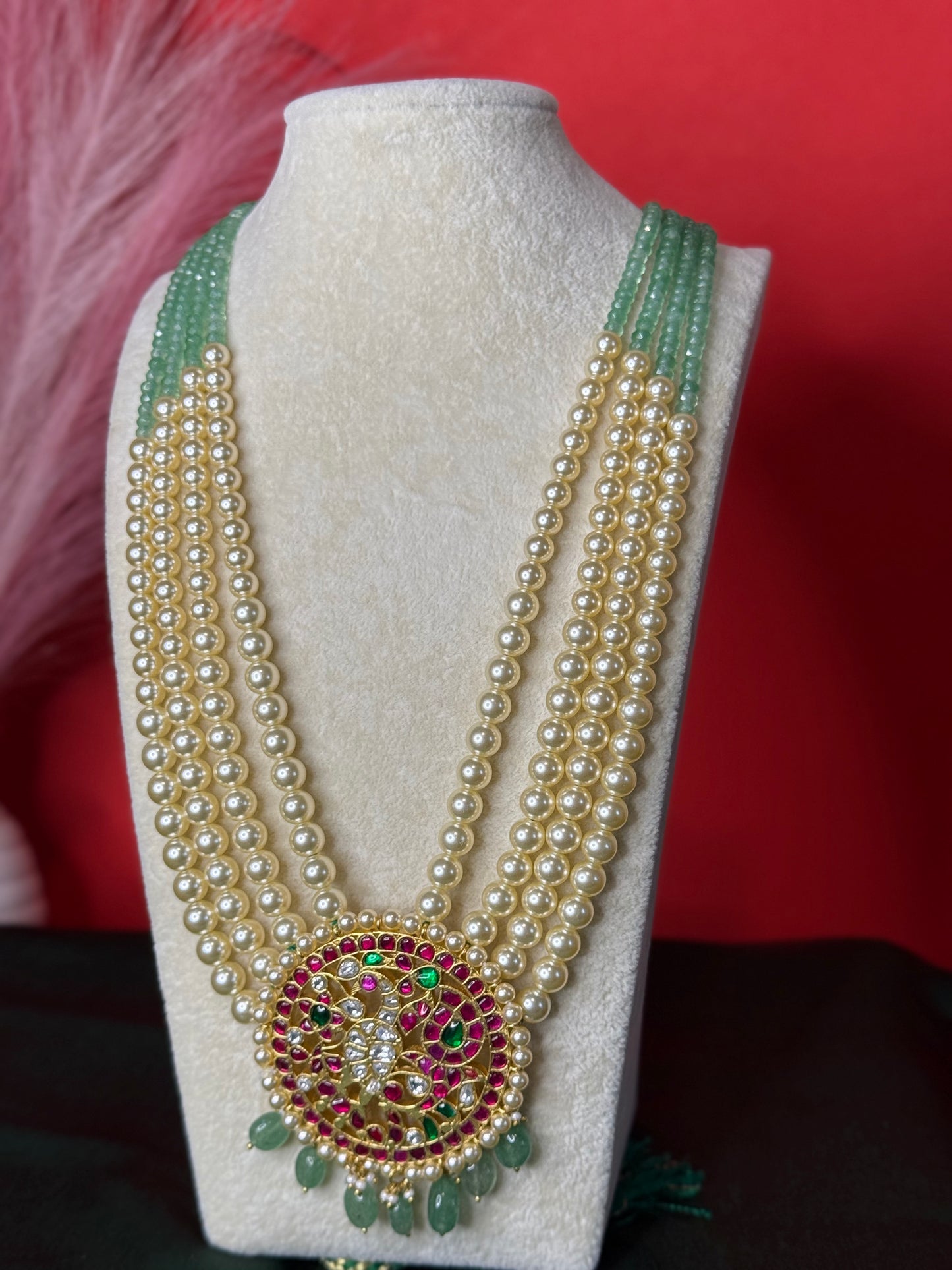 Majestic Peacock Design Jadu Kundan string