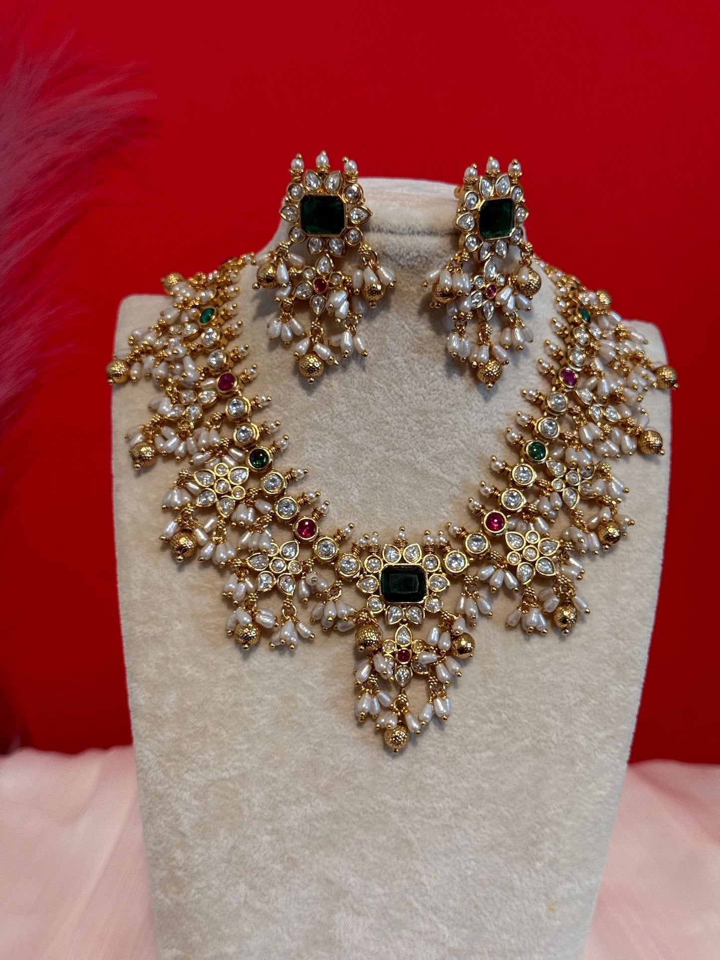 COMBO -CZ Gutta pusalu Necklace Set