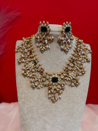 COMBO -CZ Gutta pusalu Necklace Set