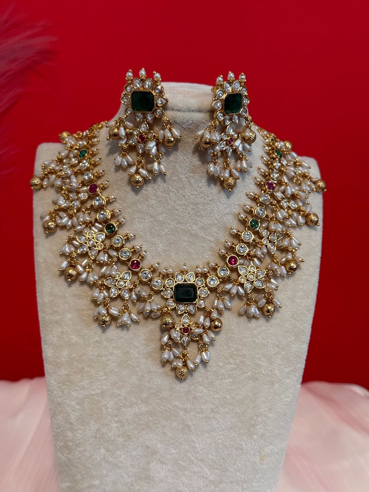 COMBO -CZ Gutta pusalu Necklace Set