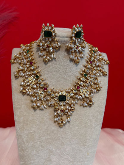 COMBO -CZ Gutta pusalu Necklace Set