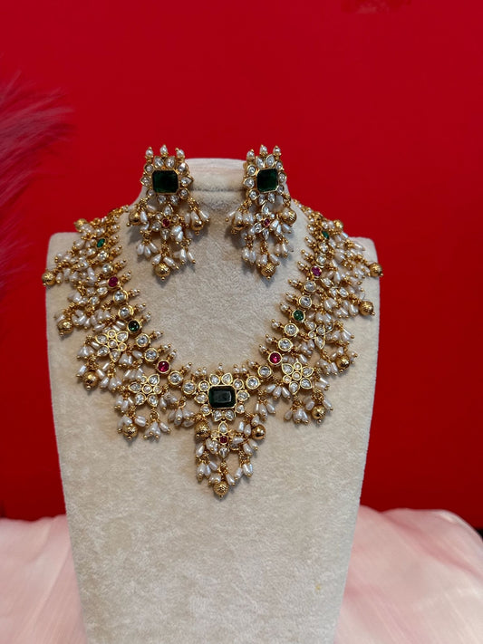 COMBO -CZ Gutta pusalu Necklace Set