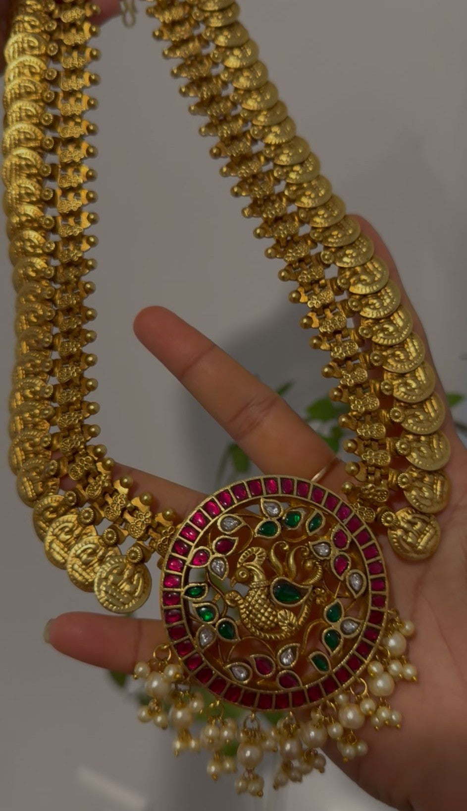 Kasulaperu Long Haram with Jadavu kundhan.